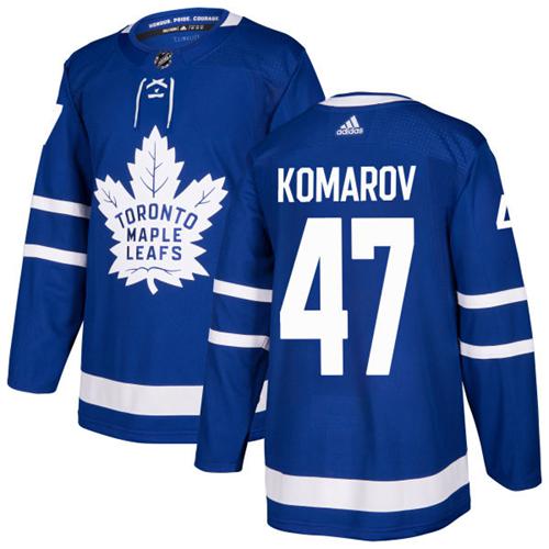 Adidas Men Toronto Maple Leafs #47 Leo Komarov Blue Home Authentic Stitched NHL Jersey
